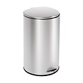 Honey-Can-Do Steel Indoor Semi-Round Step Trash Can with Hinged Lid, 10.56 Gallon, Silver (TRS-09332)