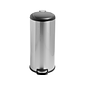 Honey-Can-Do Steel Indoor Round Soft-Close Trash Can with Hinged Lid, 7.92 Gallon, Silver (TRS-08994)