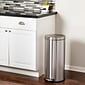 Honey-Can-Do Steel Indoor Round Step Can Trash Can with Hinged Lid, 7.92 Gallon, Silver (TRS-09074)