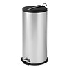Honey-Can-Do Steel Indoor Round Step Trash Can with Hinged Lid, 7.92 Gallon, Silver (TRS-09075)