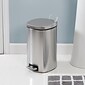 Honey-Can-Do Steel Indoor Square Step Trash Can with Hinged Lid, 3.17 Gallon, Silver (TRS-09327)