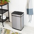 Honey-Can-Do Motion Sensor Steel Indoor Trash Can with Automatic Lid, 13.2 Gallon, Silver (TRS-08414