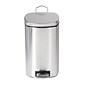 Honey-Can-Do Steel Indoor Square Step Trash Can with Hinged Lid, 3.17 Gallon, Silver (TRS-09327)