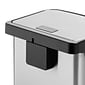 Honey-Can-Do Steel Indoor Square Step Trash Can with Hinged Lid, 13.2 Gallon, Silver (TRS-08993)