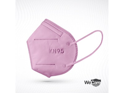 WeCare Disposable KN95 Face Mask, Adult, Pink, 20 Masks/Box, 3 Boxes/Pack (TBN203229)