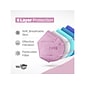 WeCare Disposable KN95 Face Mask, Adult, Pink, 20 Masks/Box, 3 Boxes/Pack (TBN203229)