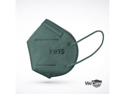 WeCare Disposable KN95 Face Mask, Adult, Dark Green, 20 Masks/Box, 3 Boxes/Pack (TBN203227)