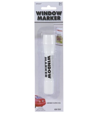 Marvy Uchida Washable Window Marker, Chisel Tip, White (5269WMWH)