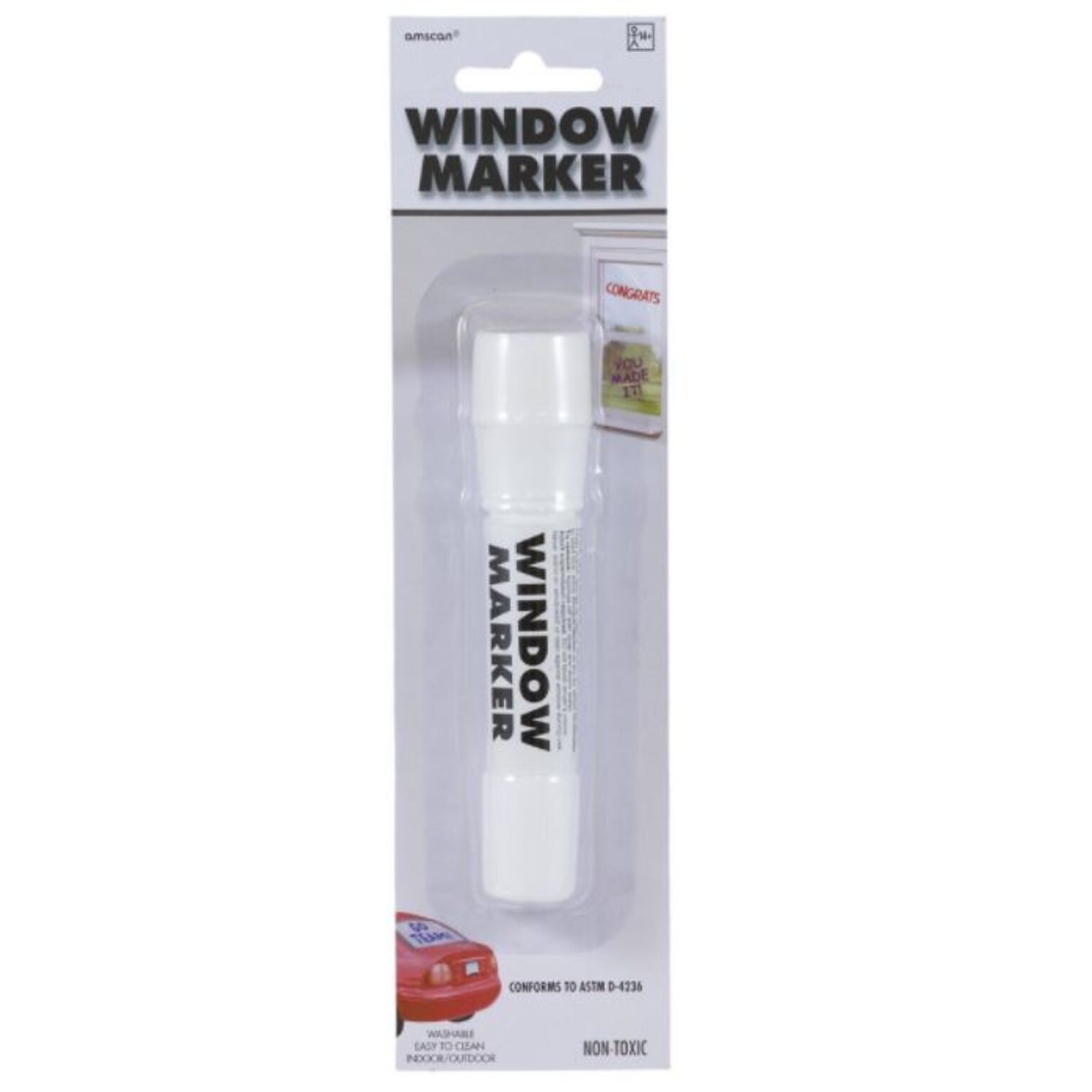 Marvy Uchida Washable Window Marker, Chisel Tip, White (5269WMWH)