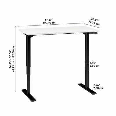 Bush Business Furniture Move 80 Series 23''-49'' Adjustable Standing Desk, White (HAT4824WHBK)