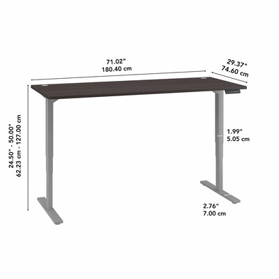Bush Business Furniture Move 80 Series 23''-49'' Adjustable Standing Desk, Storm Gray/Cool Gray Metallic (HAT7230SGK)