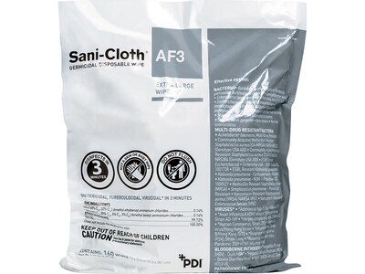 Sani-Cloth AF3 Germicidal Disposable Wipes Refill, 160/Refill, 2 Refills/Carton (P2450PCT)
