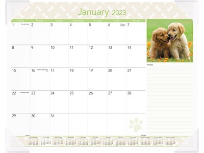 2023 AT-A-GLANCE Puppies 21.75 x 17 Monthly Desk Pad Calendar (DMD166-32-23)