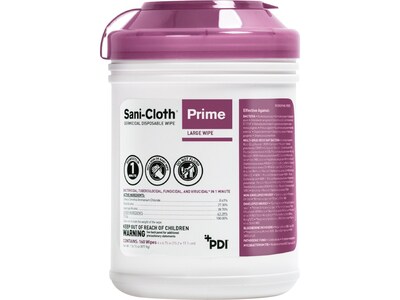 Sani-Cloth Prime Disinfecting Wipes, 160 Wipes/Canister, 12 Canisters/Carton (P25372)