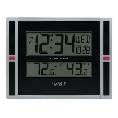 La Crosse Technology 11 Inch Digital Atomic Clock with IN/OUT Temperature (513-149)