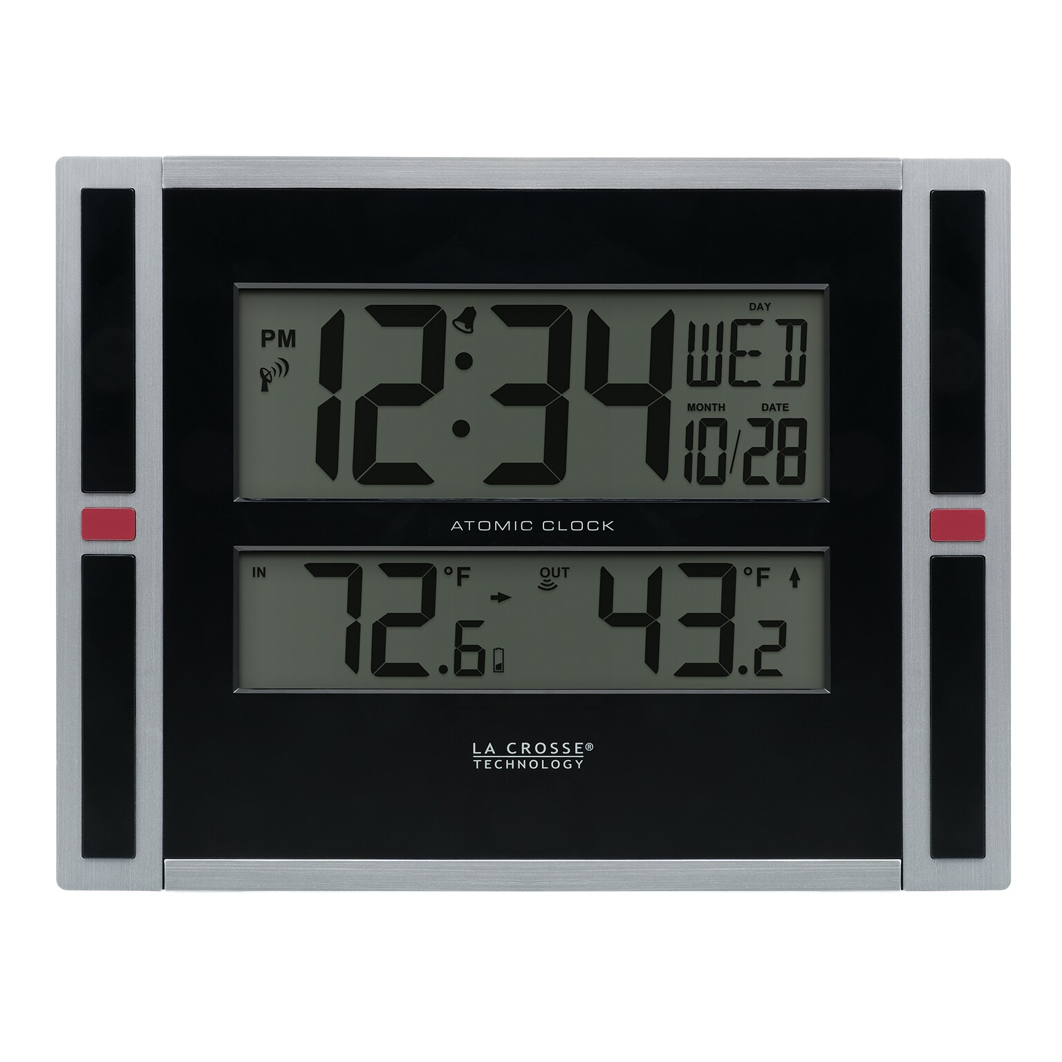 La Crosse Technology 11 Inch Digital Atomic Clock with IN/OUT Temperature (513-149)