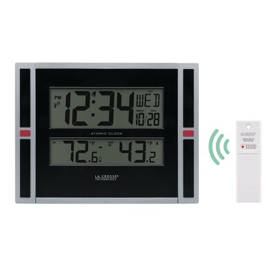 La Crosse Technology 11 Inch Digital Atomic Clock with IN/OUT Temperature (513-149)