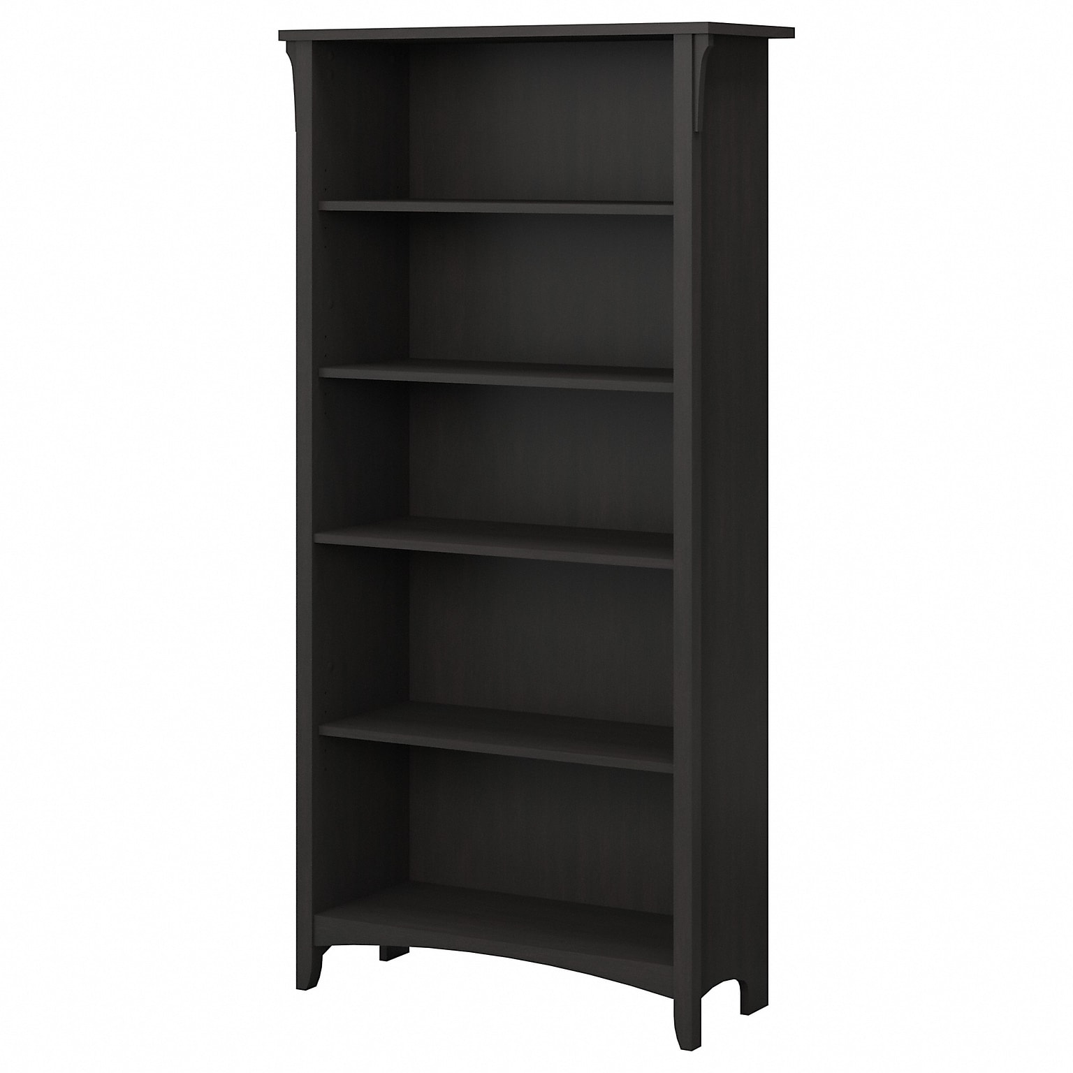 Bush Furniture Salinas 63H 5-Shelf Bookcase with Adjustable Shelves, Vintage Black Laminated Wood (SAB132VB-03)