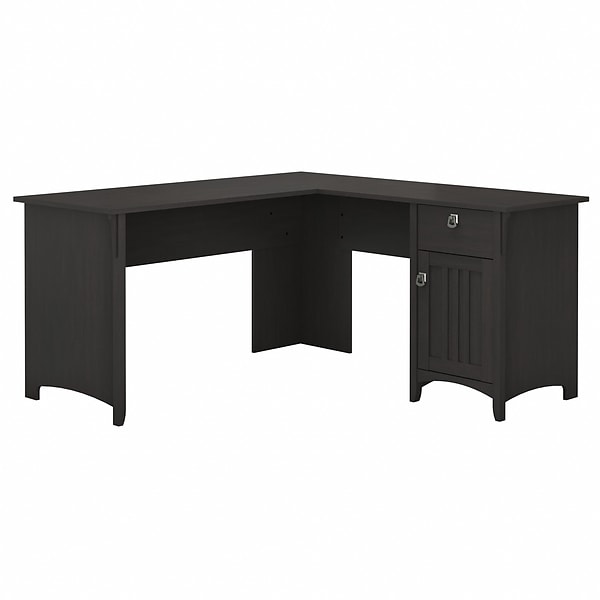 Bush Furniture Salinas L Shaped Desk with Storage, Vintage Black (SAD160VB-03)