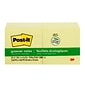 Post-it Greener Recycled Notes, 3" x 3", Canary Collection, 100 Sheet/Pad, 12 Pads/Pack (654-RP-YW)