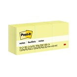 Post-it® Notes, 1 3/8 x 1 7/8, Canary Yellow, 100 Sheets/Pad, 12 Pads/Pack (653-YW)