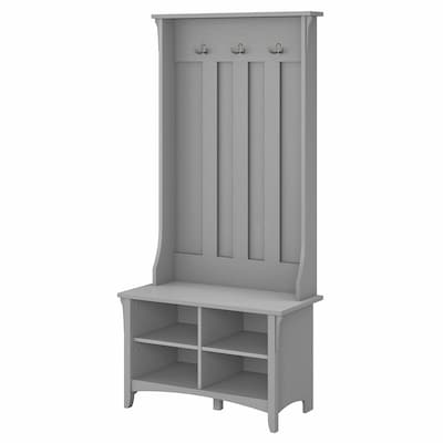 Bush Furniture Salinas Hall Tree with Storage Bench, Cape Cod Gray (SAL001CG)