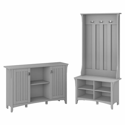 Bush Furniture Salinas Entryway Storage Set with Hall Tree, Shoe Bench and Accent Cabinet, Cape Cod