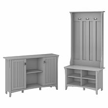 Bush Furniture Salinas Entryway Storage Set with Hall Tree, Shoe Bench and Accent Cabinet, Cape Cod