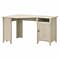 Bush Furniture Salinas 55W Corner Desk with Storage, Antique White (SAD155AW-03)