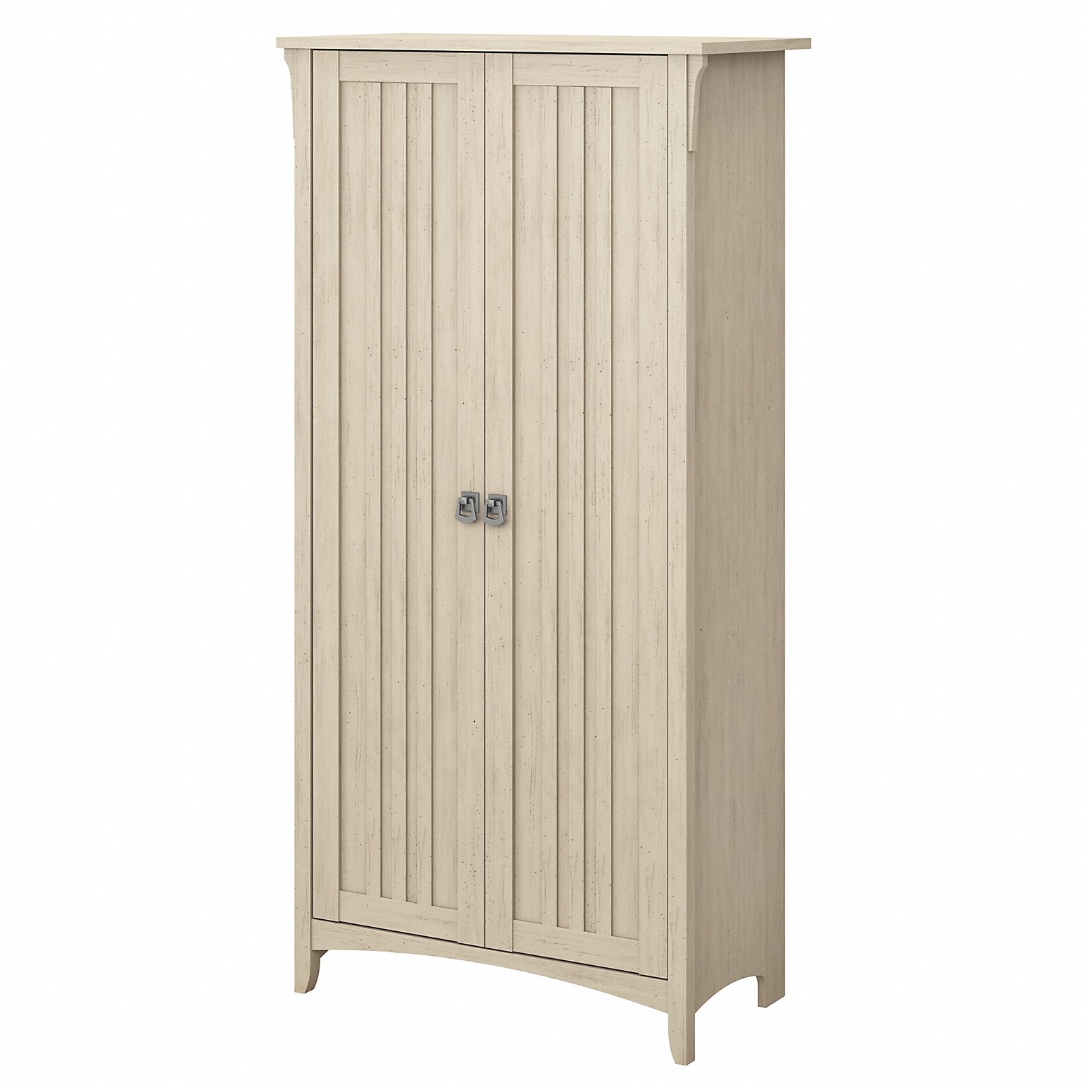 Bush Furniture Salinas 63 Storage Cabinet with 5 Shelves, Antique White (SAS332AW-03)