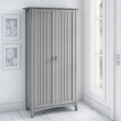 Bush Furniture Salinas 63" Storage Cabinet with 5 Shelves, Cape Cod Gray (SAS332CG-03)