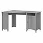 Bush Furniture Salinas 55"W Corner Desk with Storage, Cape Cod Gray (SAD155CG-03)