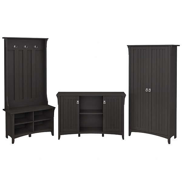 Bush Furniture Salinas Entryway Storage Set, Vintage Black (SAL016VB)