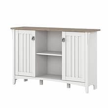 Bush Furniture Salinas 29.96 Accent Storage Cabinet with 3 Shelves, Shiplap Gray/Pure White (SAS147