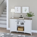 Bush Furniture Salinas 29.96 Accent Storage Cabinet with 3 Shelves, Shiplap Gray/Pure White (SAS147