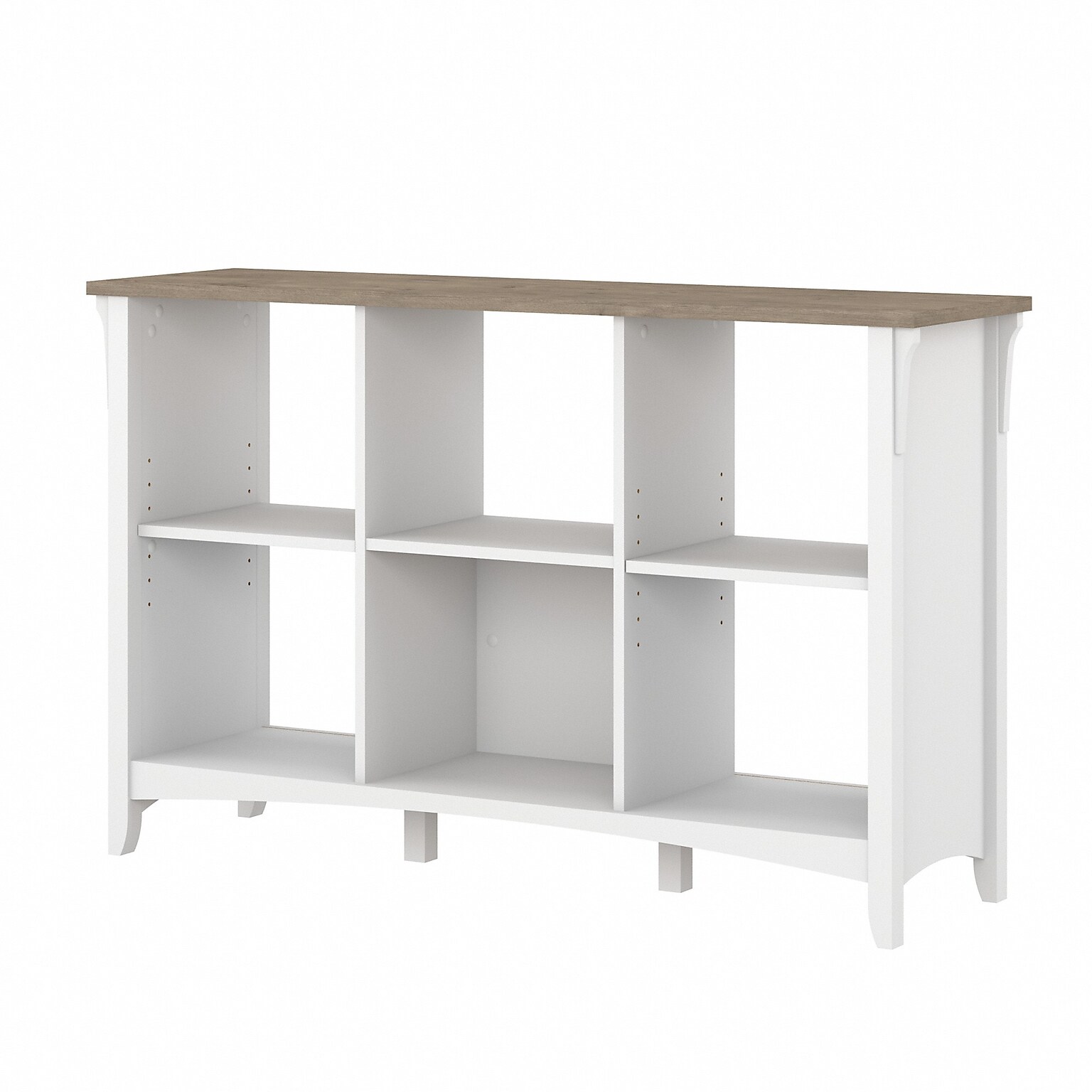 Bush Furniture Salinas 6-Shelf 30H Cube Bookcase, Shiplap Gray/Pure White (SAB148G2W-03)