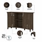 Bush Furniture Salinas 29.96" Accent Storage Cabinet with 3 Shelves, Ash Brown (SAS147ABR-03)