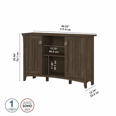 Bush Furniture Salinas 29.96" Accent Storage Cabinet with 3 Shelves, Ash Brown (SAS147ABR-03)