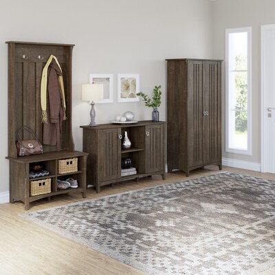 Bush Furniture Salinas 29.96" Accent Storage Cabinet with 3 Shelves, Ash Brown (SAS147ABR-03)