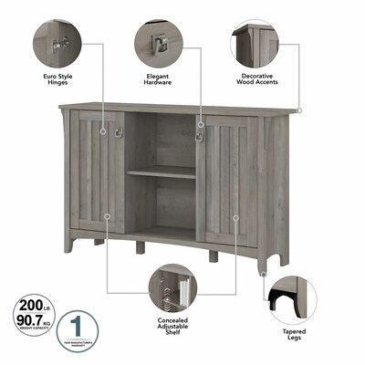 Bush Furniture Salinas 68.11" Storage Set with Hall Tree, Shoe Bench and Accent Cabinet, 5 Shelves, Driftwood Gray (SAL008DG)