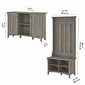 Bush Furniture Salinas 68.11" Storage Set with Hall Tree, Shoe Bench and Accent Cabinet, 5 Shelves, Driftwood Gray (SAL008DG)