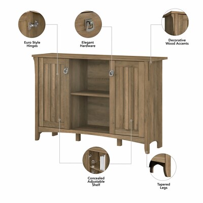 Bush Furniture Salinas 30 Accent Storage Cabinet with 3 Shelves, Reclaimed Pine (SAS147RCP-03)