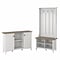 Bush Furniture Salinas 68.11 Storage Set with Hall Tree, Shoe Bench, Cabinet, 5 Shelves, Shiplap Gr