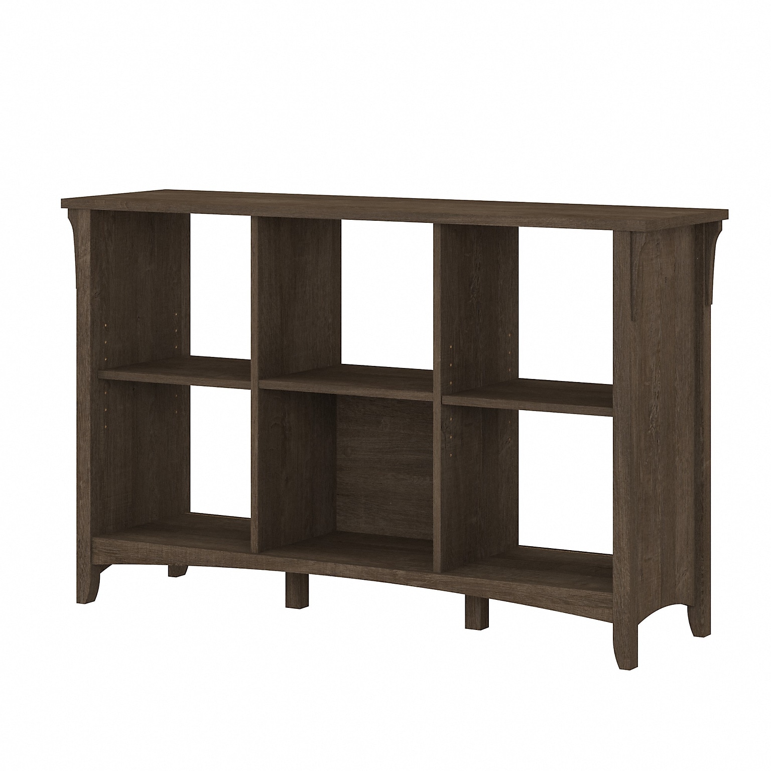 Bush Furniture Salinas 29.96 6-Shelf Cube Organizer with Adjustable Shelves, Ash Brown Laminate (SAB148ABR-03)