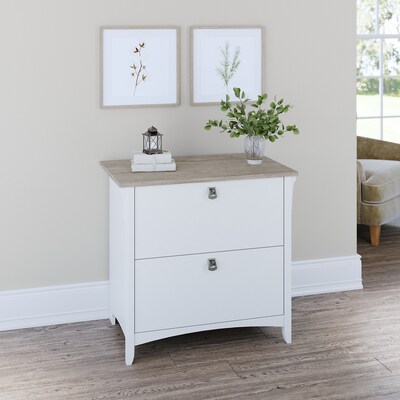 Bush Furniture Salinas 2-Drawer Lateral File Cabinet, Letter/Legal, Shiplap Gray/Pure White, 31.73" (SAF132G2W-03)