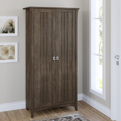 Bush Furniture Salinas 62.95" Tall Storage Cabinet with 4 Shelves, Ash Brown (SAS332ABR-03)