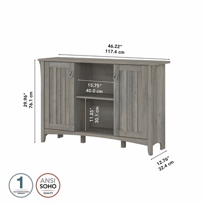Bush Furniture Salinas 29.96" Storage Cabinet with 3 Shelves, Driftwood Gray (SAS147DG-03)