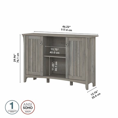 Bush Furniture Salinas 30" Storage Cabinet with 3 Shelves, Driftwood Gray (SAS147DG-03)