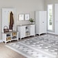 Bush Furniture Salinas 62.95" Storage Cabinet with 5 Shelves, Pure White (SAS332G2W-03)