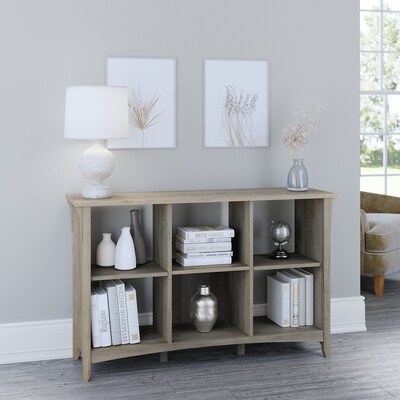 Bush Furniture Salinas 6-Shelf 30"H Cube Bookcase, Driftwood Gray (SAB148DG-03)